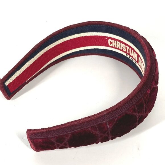 Dior hair accessory Cannage Headband Hairband Velor wine-red - Picture 6 of 9